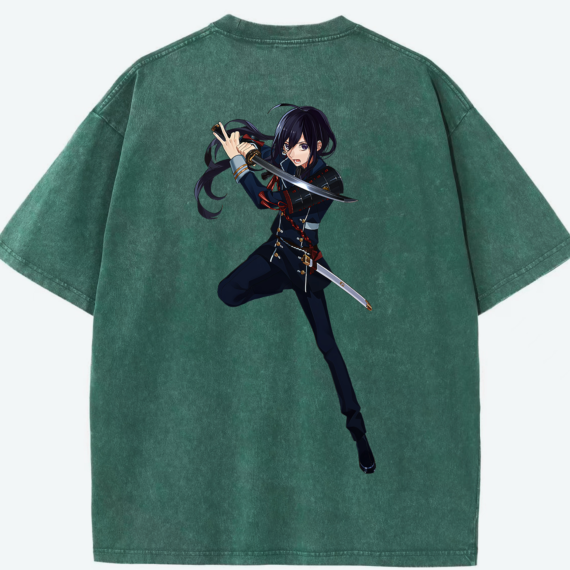（画像用） 刀剣乱舞 Touken Ranbu 綿100% ヴィンテージ風 半袖Tシャツ（背面プリント）